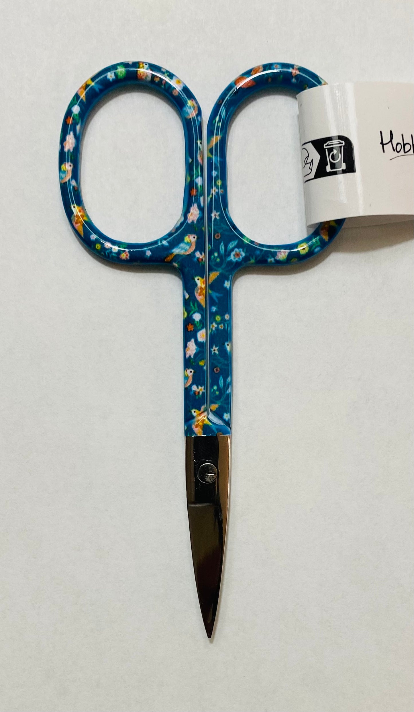 Hobby Gift Create - 3.6" Embroidery Scissors - Bee, Floral Woodblock, & Bird