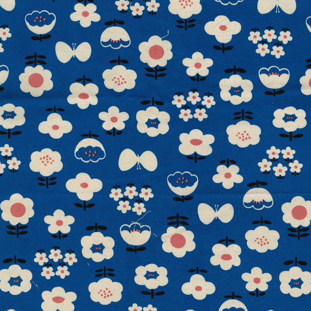 Kokka - Nordic Girl Apple Cotton Oxford - Blue
