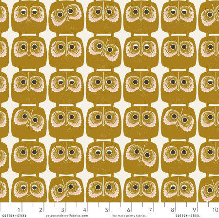 Sweet Floral Scent - Nosey Owl - Umber Fabric