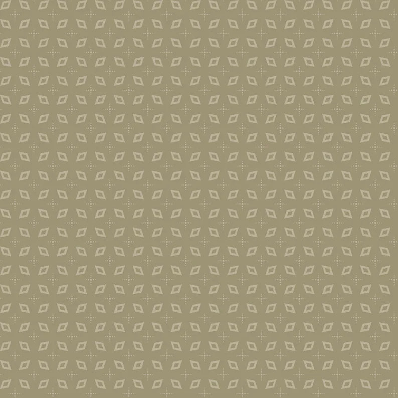 Wilmington Prints - Blushing Blooms - Dark Beige Diamonds - by Kaye England