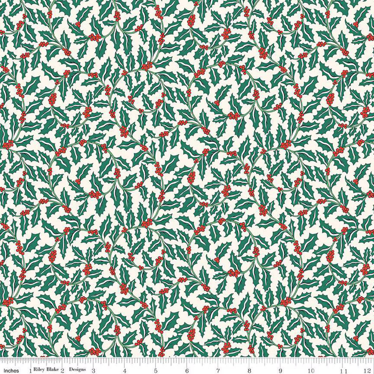 Liberty Festive Greetings Swirling Holly