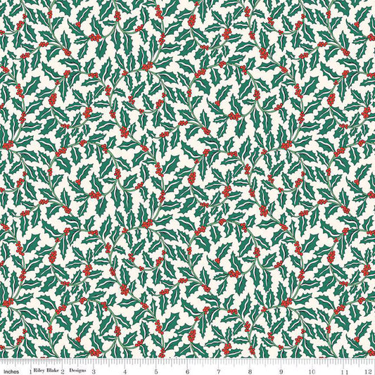 Liberty Festive Greetings Swirling Holly