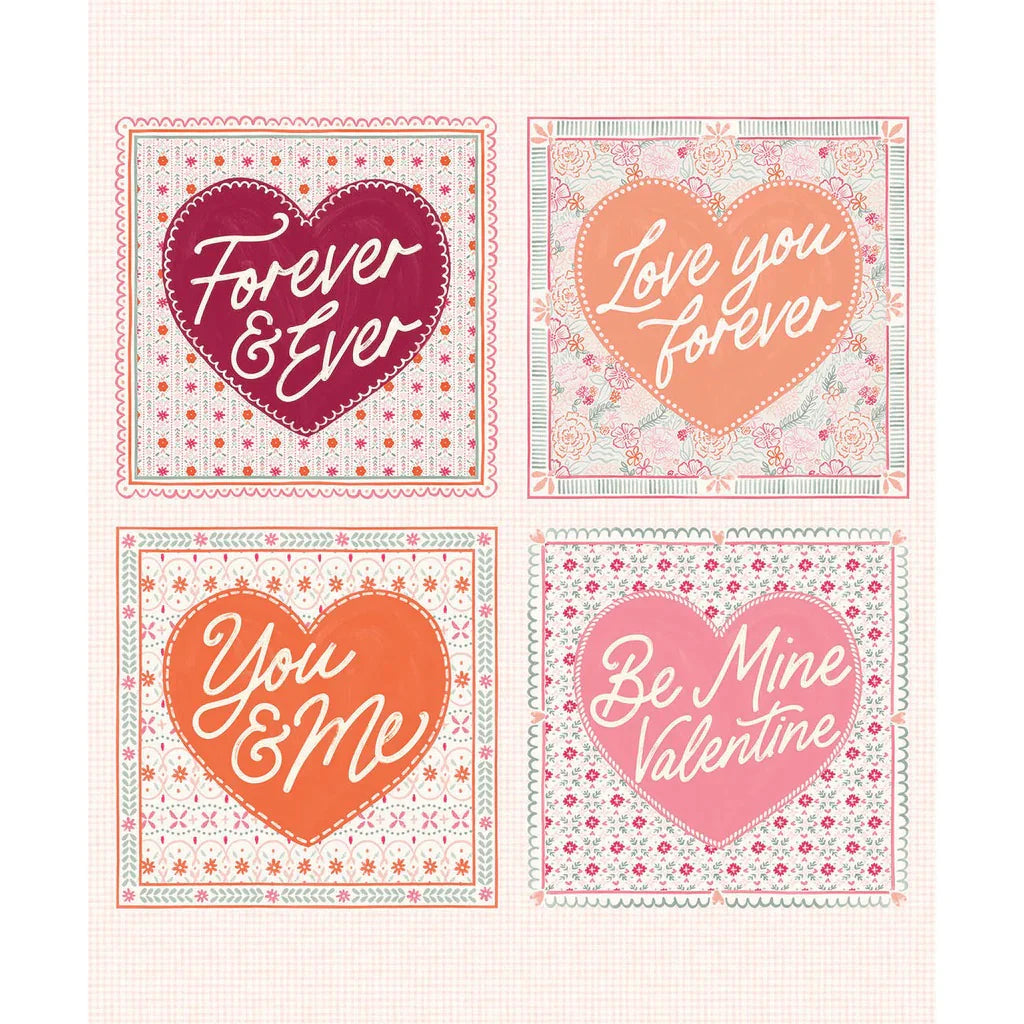 Camelot Fabrics - 5"X5" Precut Charm Pack - Blooming Hearts- by Gabrielle Neil