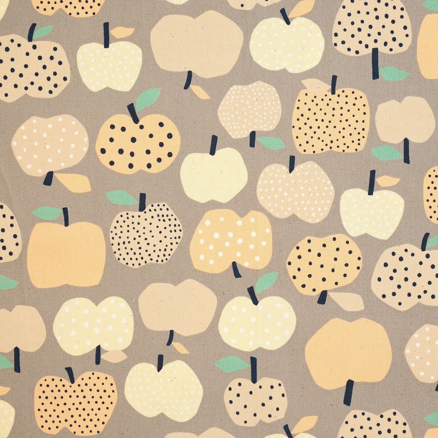 Kokka - Nordic Girl Apple Cotton Oxford - Gray
