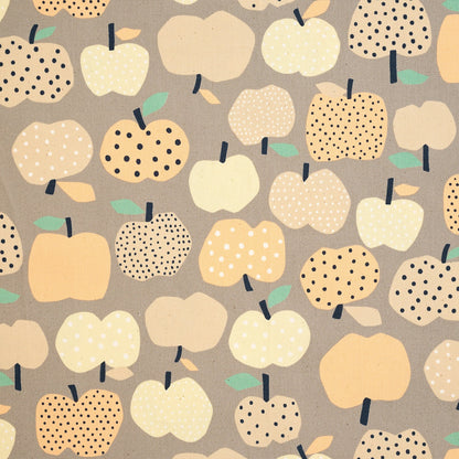 Kokka - Nordic Girl Apple Cotton Oxford - Gray