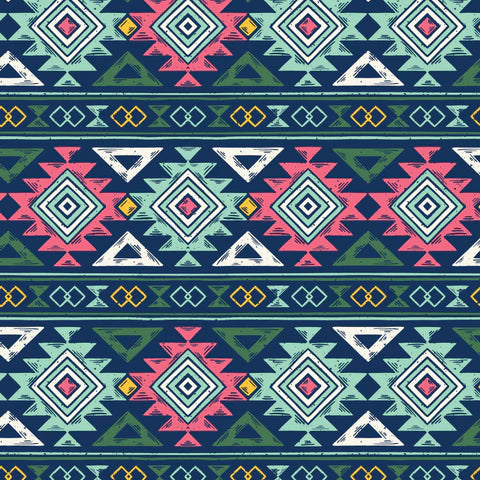 Desert Dance - Southwest Geometry - Navy/Multi
