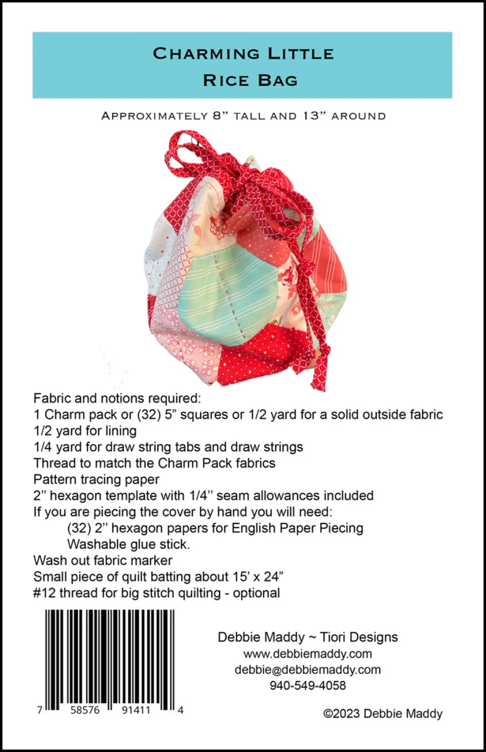 Calico Carriage - Charming Little Rice Bag Pattern - by Debbie Maddy