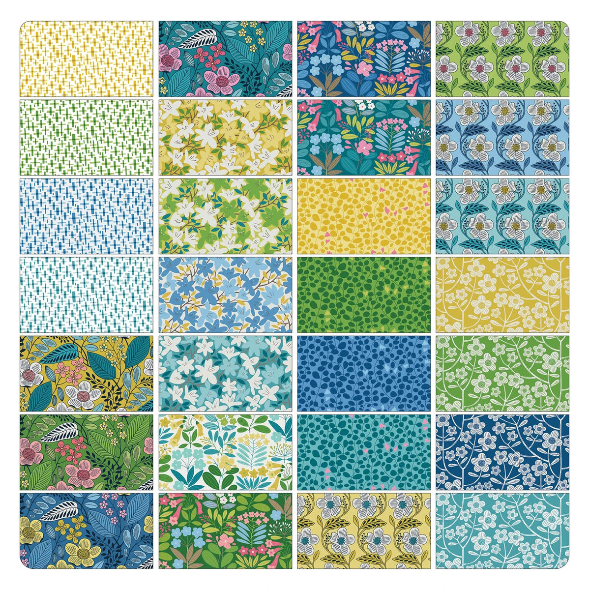 P & B Textiles - 5インチ x 5インチ プリカット チャームパック - Golden Hour - Courtney Morgenstern作