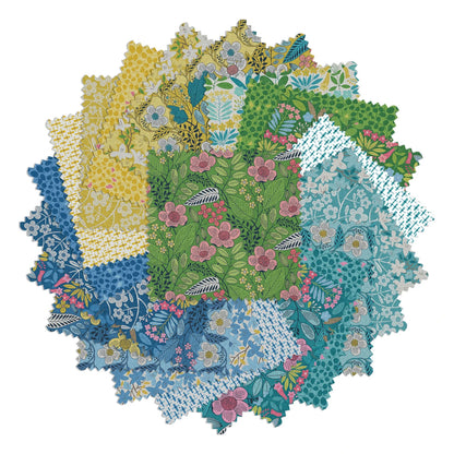 P & B Textiles - 5インチ x 5インチ プリカット チャームパック - Golden Hour - Courtney Morgenstern作