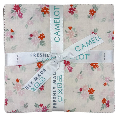 Camelot Fabrics - 5"X5" Precut Charm Pack - Blooming Hearts- by Gabrielle Neil