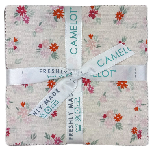 Camelot Fabrics - 5"X5" Precut Charm Pack - Blooming Hearts- by Gabrielle Neil