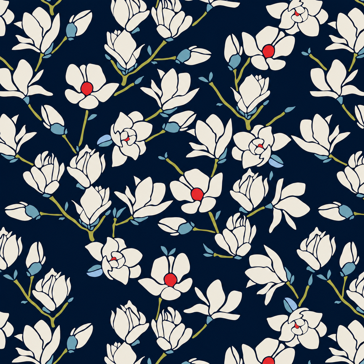Art Gallery Fabrics - Charleston Knit - Magnolia Nightfall