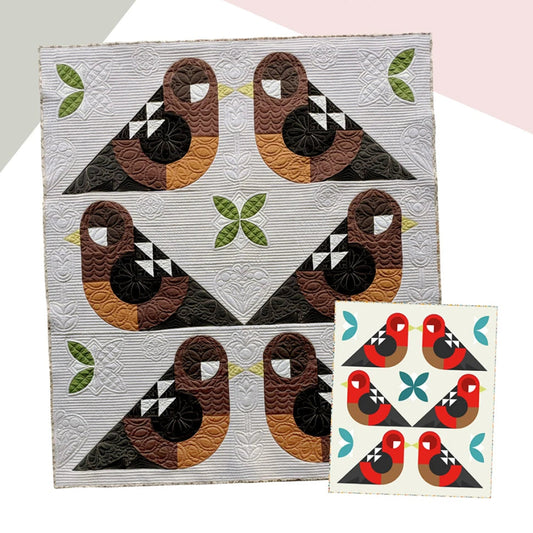 Quiltachusetts - Folk Birds - by Heather Black