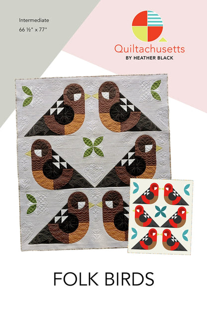 Quiltachusetts - Folk Birds - by Heather Black