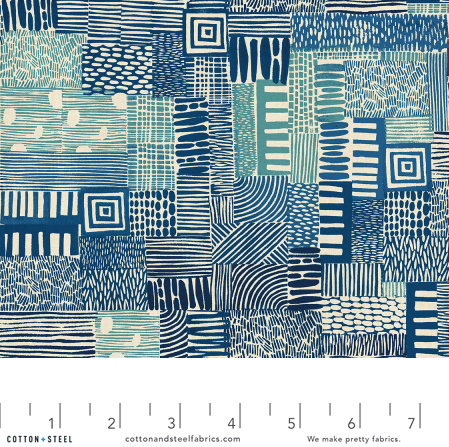 Homestead - Plots - Ocean Unbleached Fabric