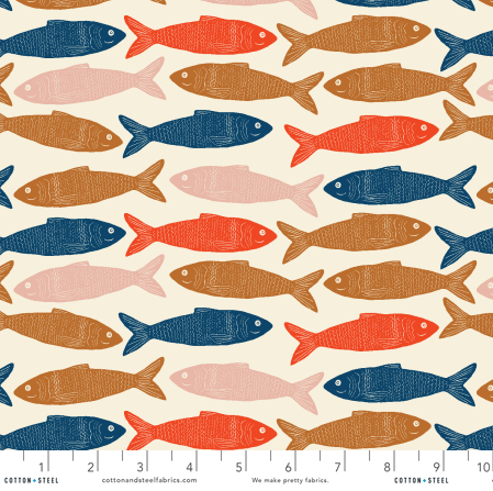 Riverbank - Upstream - Salmon Fabric