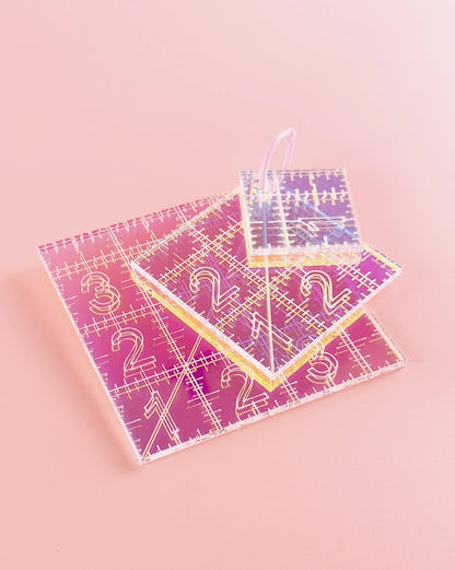 Feral Notions - Mini Squares Set - Iridescent Quilting Rulers