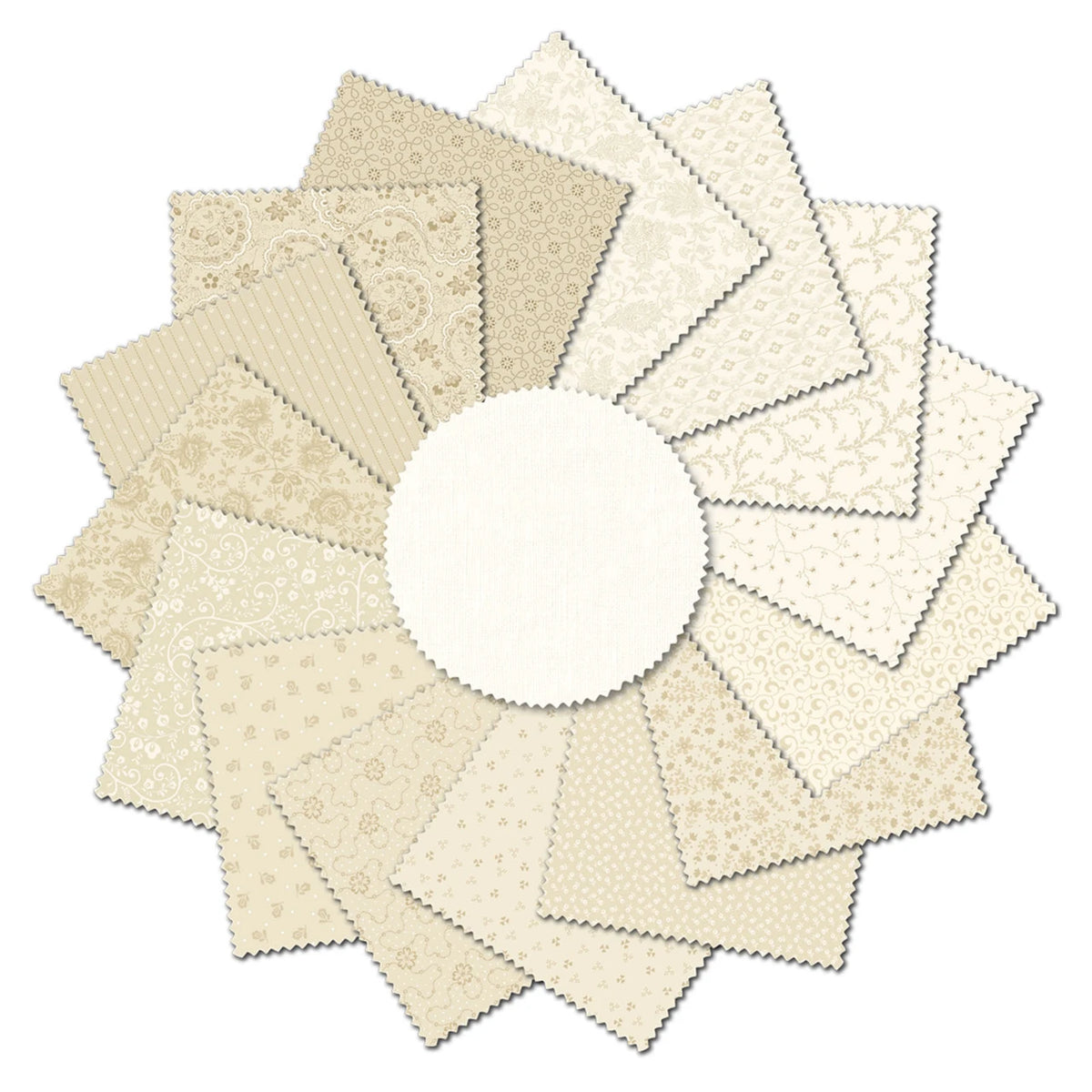 P & B Textiles - 5インチ x 5インチ プリカット チャームパック - Golden Hour - Courtney Morgenstern作