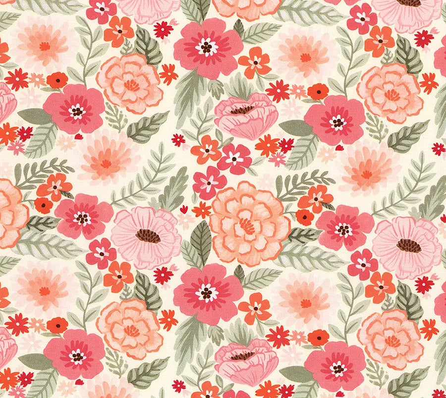Camelot Fabrics - 5"X5" Precut Charm Pack - Blooming Hearts- by Gabrielle Neil