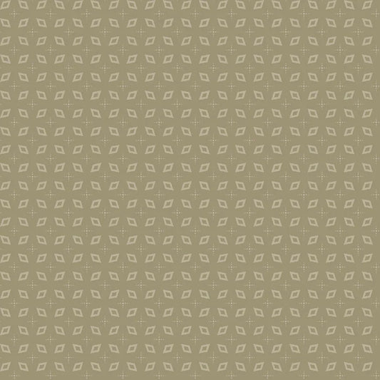Wilmington Prints - Blushing Blooms - Dark Beige Diamonds - by Kaye England