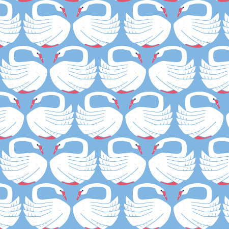 On a Spring Day - Loving Swans - Clearlake Fabric