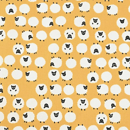 Kokka - Simply Palette Sheep Prints - Cotton Oxford - Yellow
